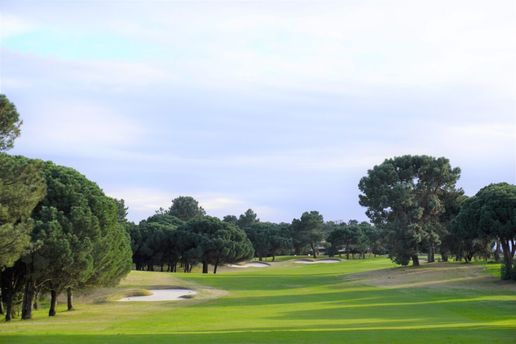 Fairway with bunkers and trees at Quinta do Peru Golf Course