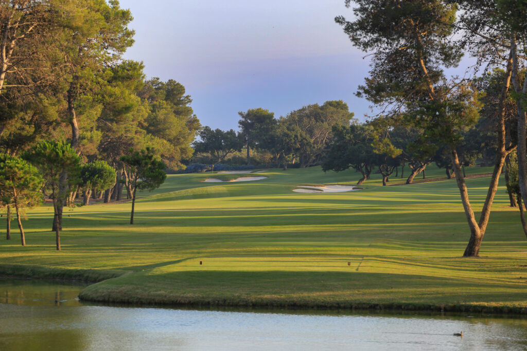 Fairway with bunkers and trees at Real Club Valderrama Golf Course