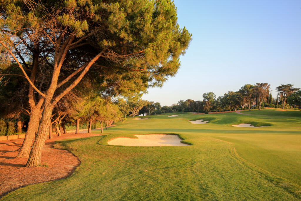 Bunkers on fairway at Real Club Valderrama Golf Course