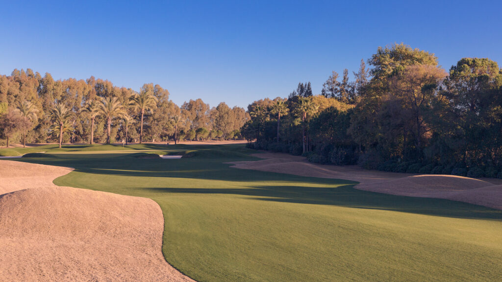 Fairway with bunkers and trees around at Real Club Sevilla Golf