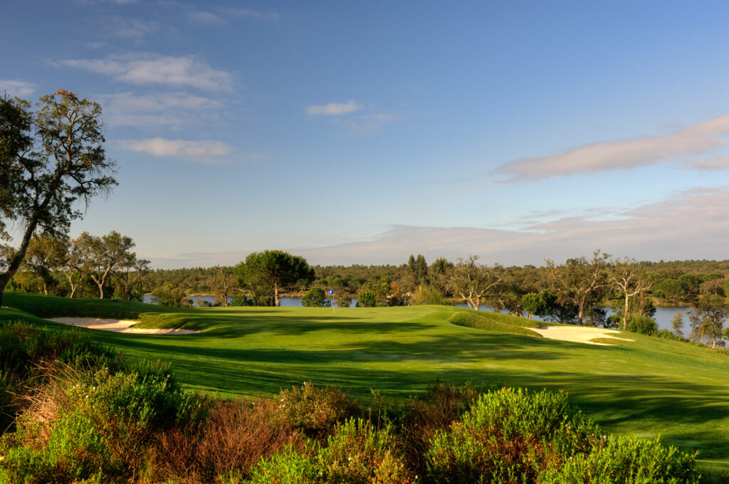 Fairway with bunkers and lake in background at Ribagolfe Lakes Golf Course