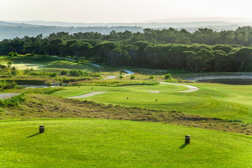 View of the fairway from a tee box at Royal Obidos Golf Course