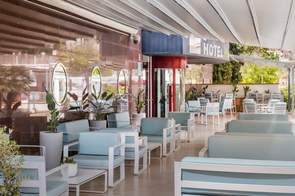 Outdoor seating area at Salles Hotel Marina Portals