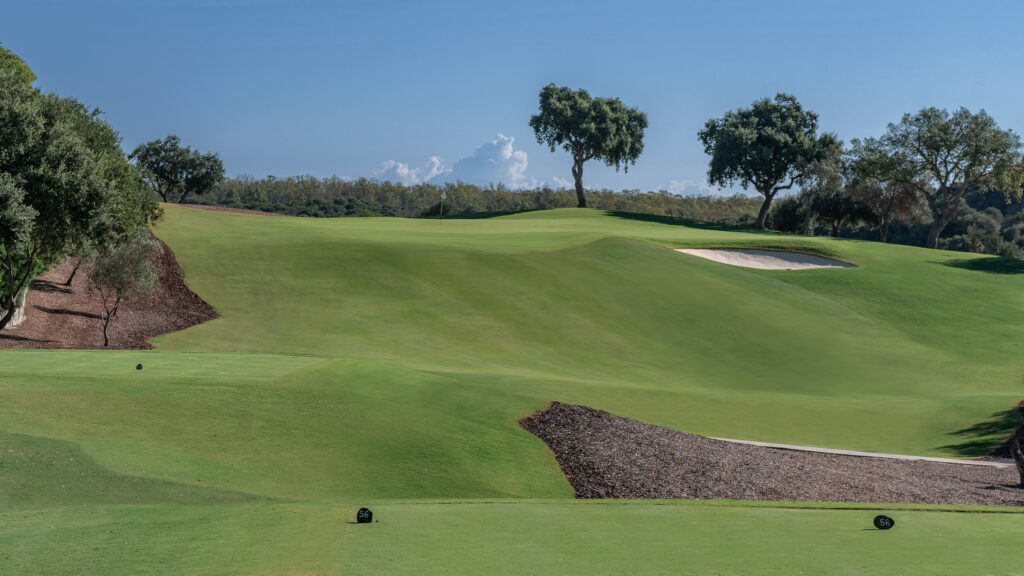 Fairway at San Roque - The Old Course with bunker and trees