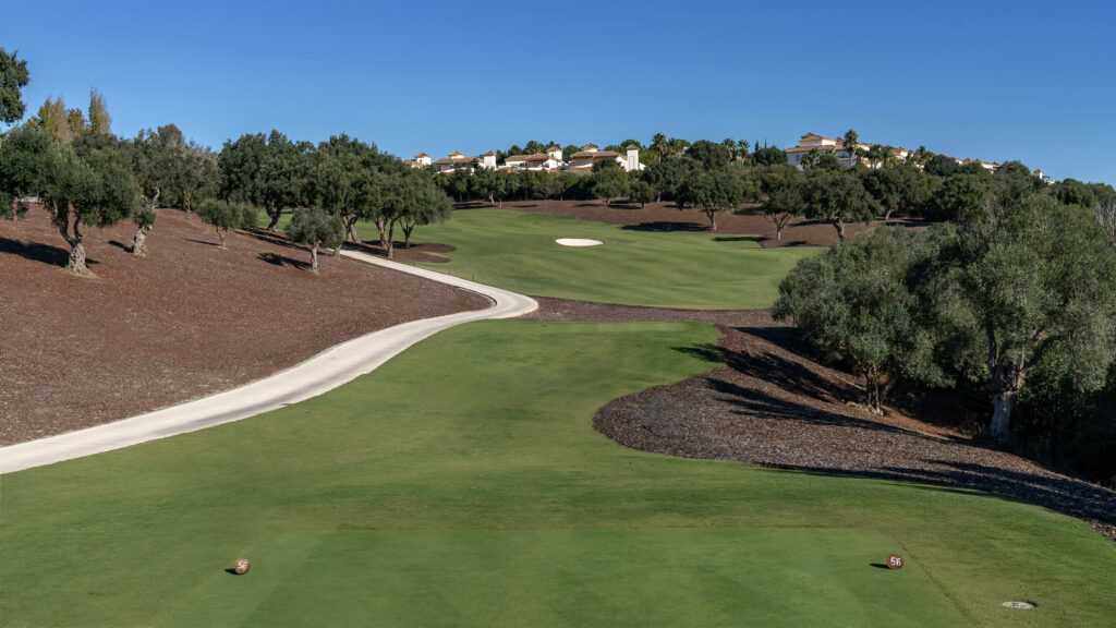 Fairway with bunker and trees at San Roque - The Old Course