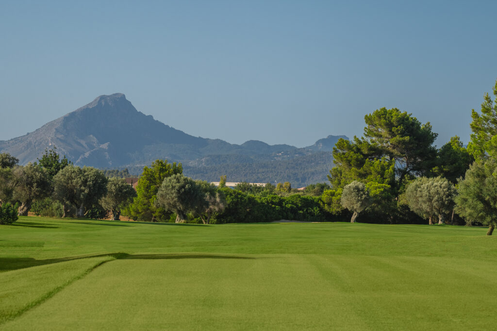 The fairway with mountain in background at Santa Ponsa I Golf Course