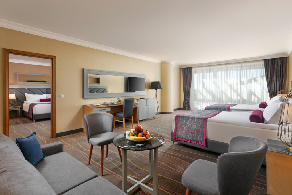 Twin bed accommodation at Sirene Belek Hotel