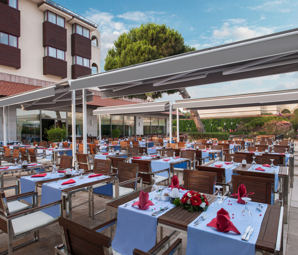 Outdoor dining at Sirene Belek Hotel