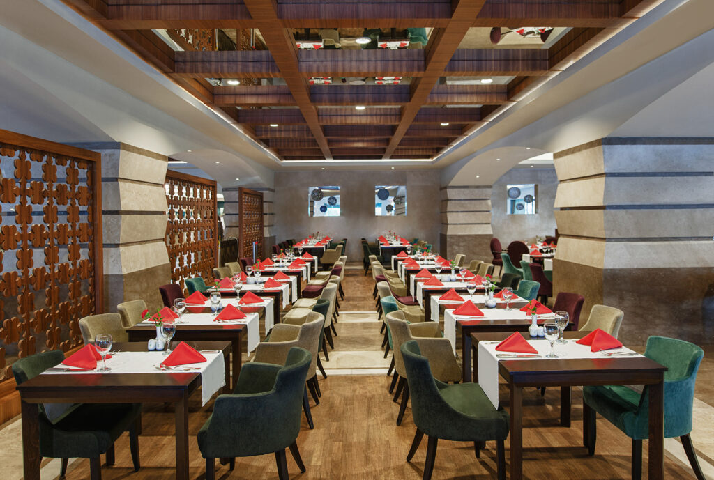 Indoor dining at Sirene Belek Hotel