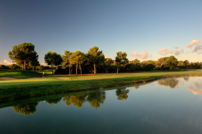 Lake with fairway and trees in background at Son Antem - West Course