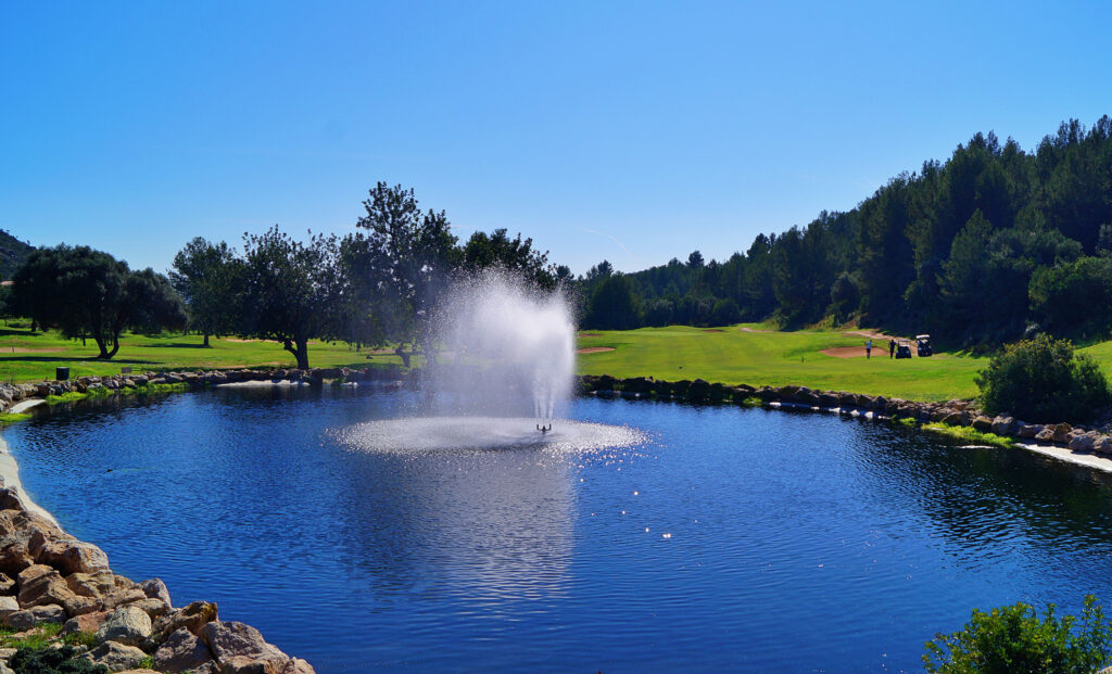 Lake with fountian at Son Termes Golf Course