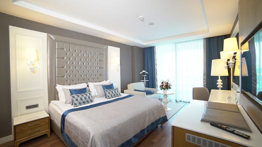 Double bed accommodation at Sueno Hotels Deluxe Belek