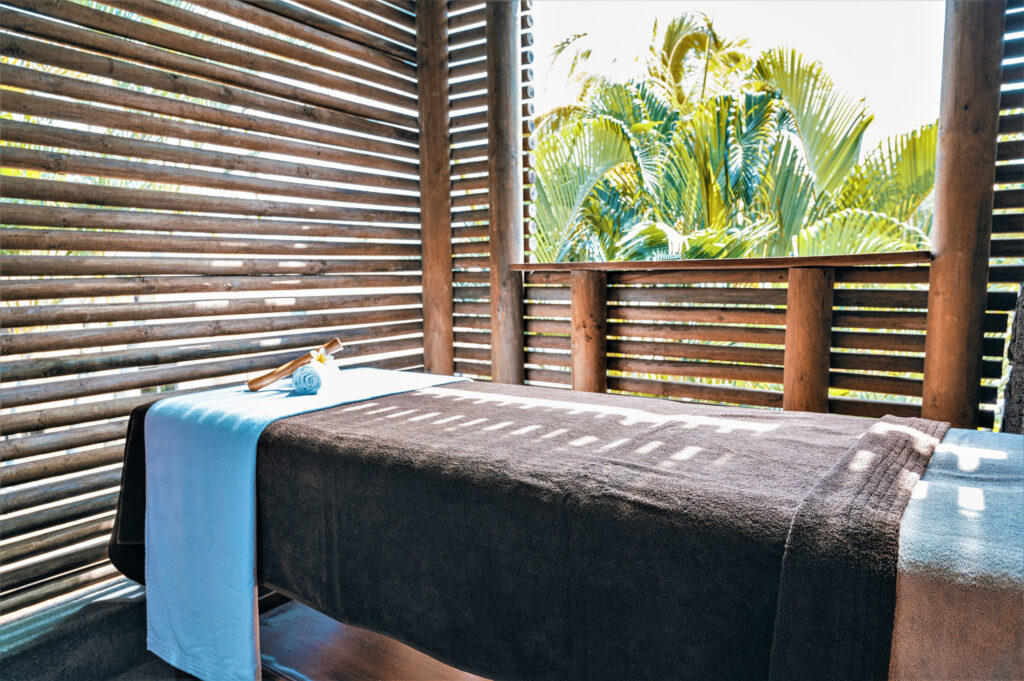 Spa bed at Tamarina Golf & Spa Boutique Hotel