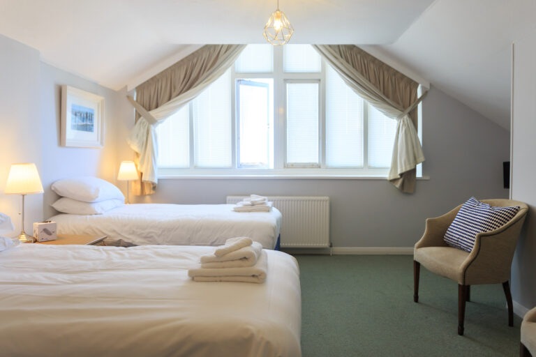 Twin bed accommodation at The Dormy at Royal Porthcawl