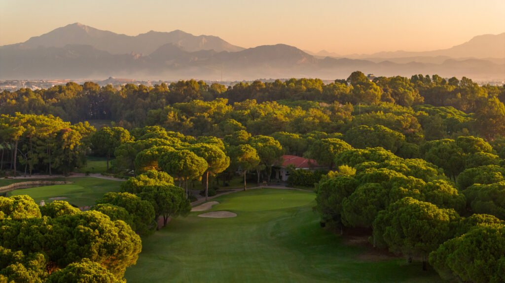 Aerial view of fairway with trees around at The National Golf Course