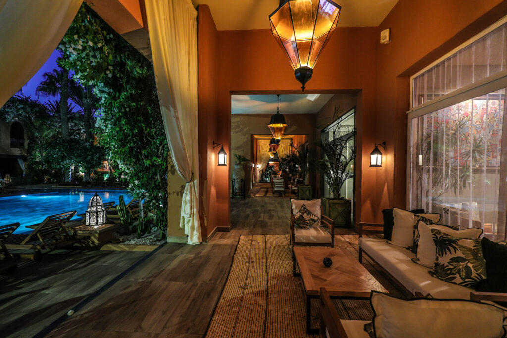 Outdoor seating area at Tikida Golf Palace