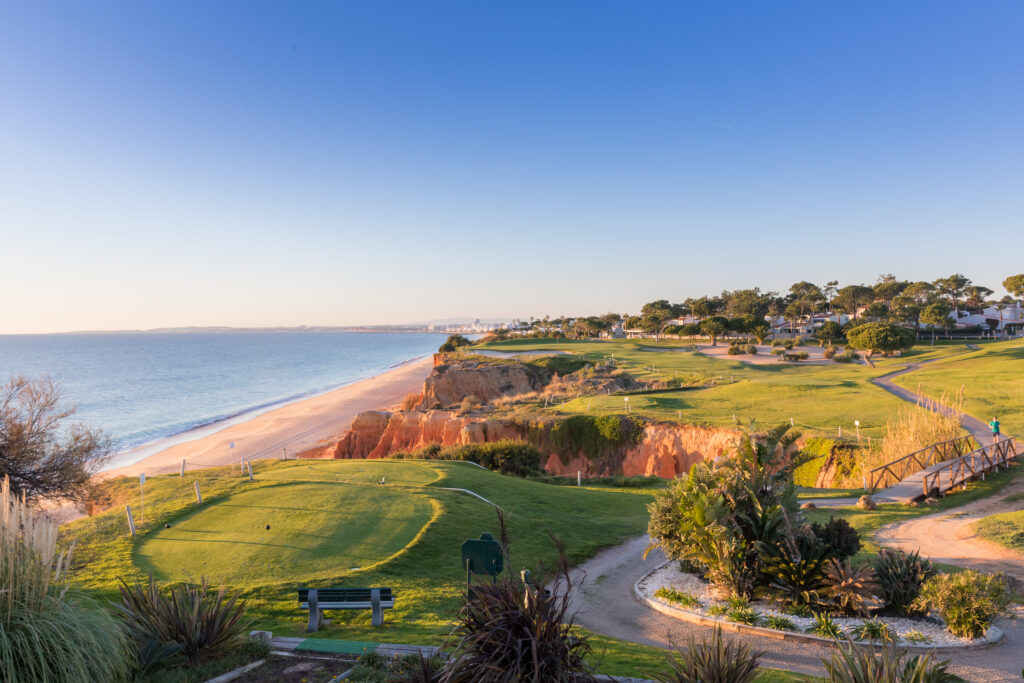 Fairway at Vale do Lobo Royal Golf Course with beach view