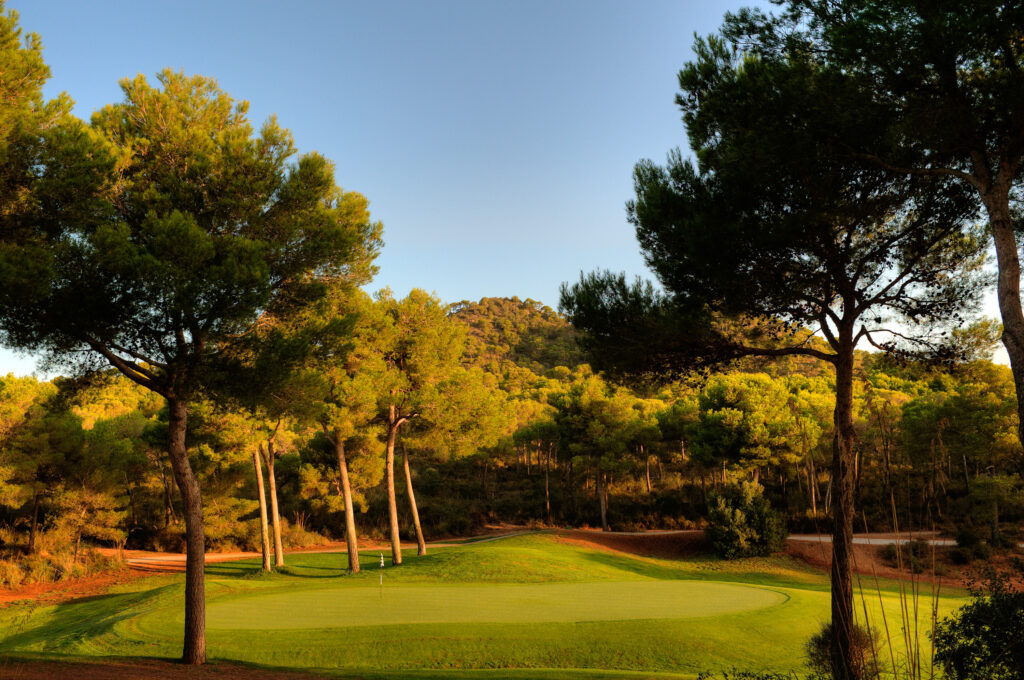 Hole with trees around at Vall D'Or Golf Course