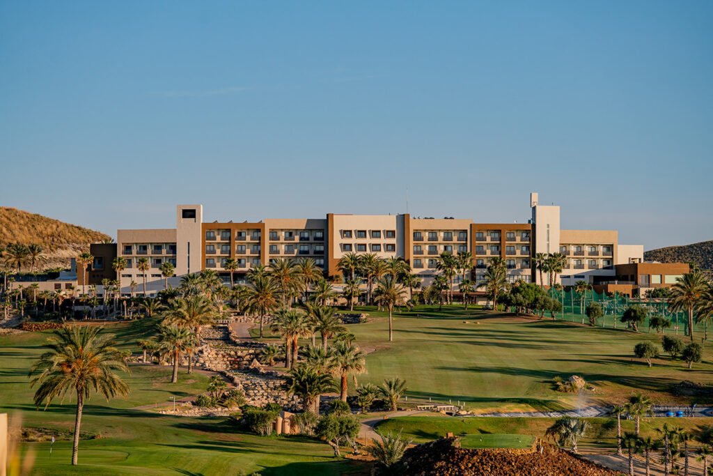 Exterior of the hotel at Valle Del Este Golf Course