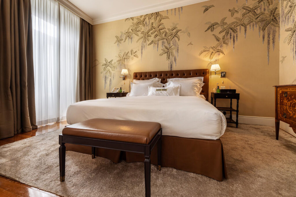 Double bed accommodation at Vidago Palace Hotel