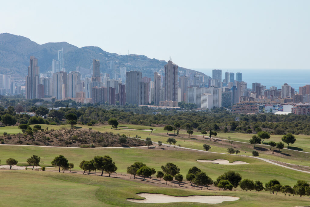 Aerial view of Villaitana - Poniente Course with buildings in background