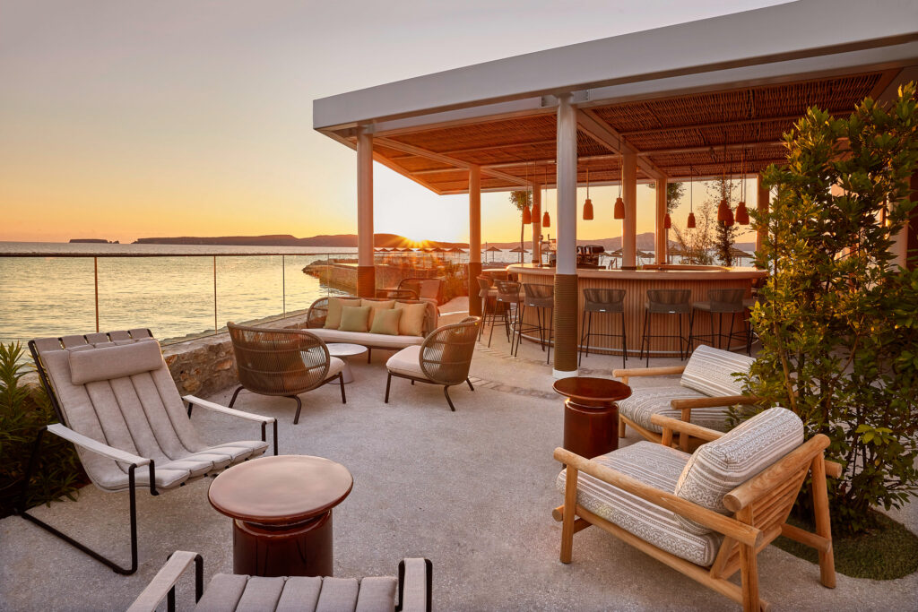 Outdoor bar at W Costa Navarino