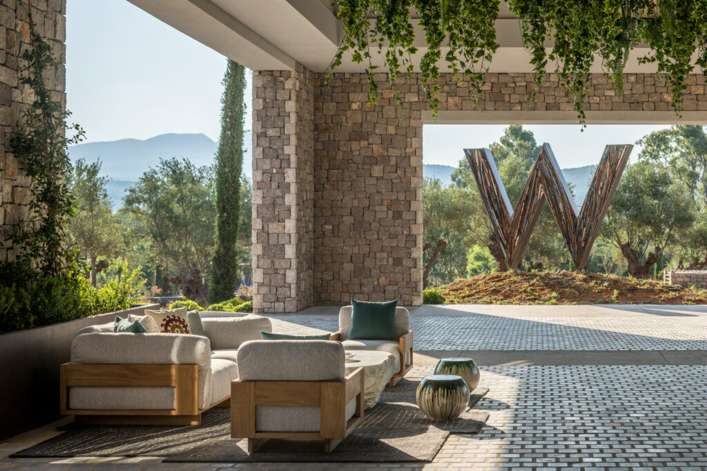 Outdoor seating at W Costa Navarino