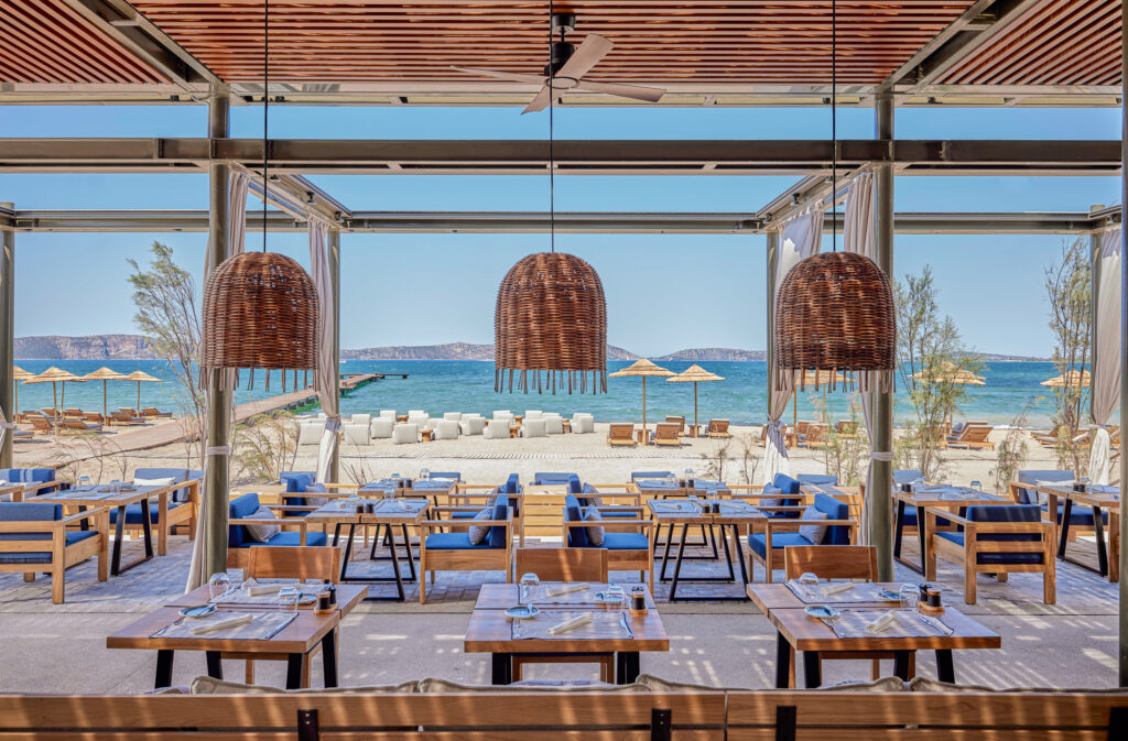 Outdoor dining at W Costa Navarino