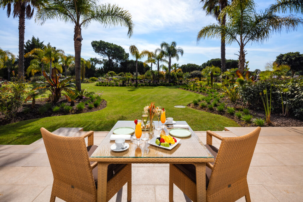 Table and chairs outdoor at Wyndham Grand Algarve