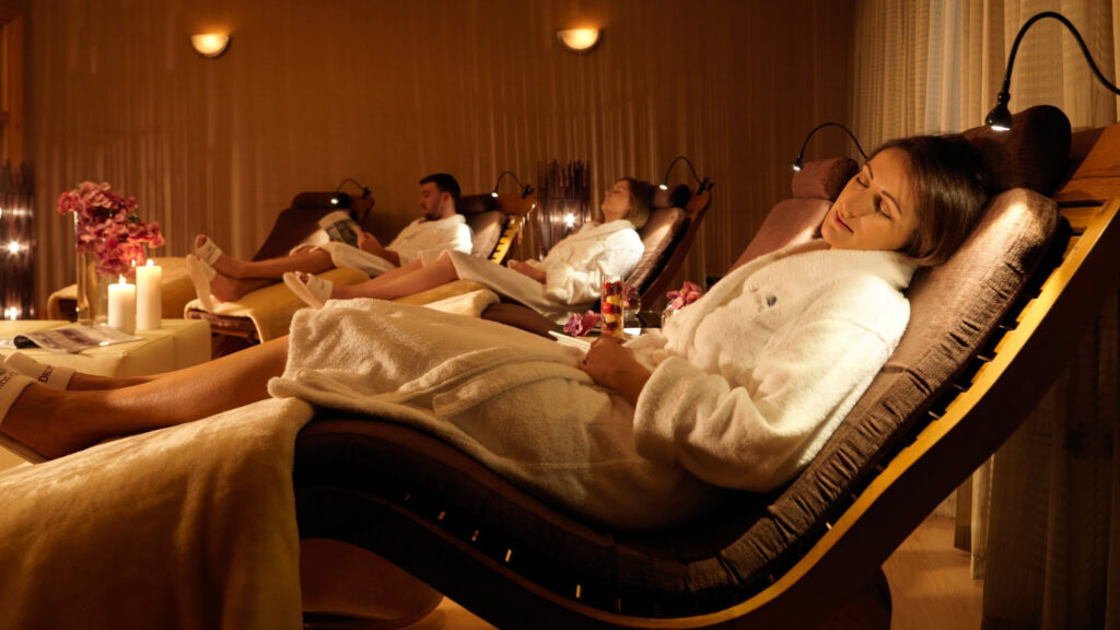 People relaxing in the spa at Druids Glen Hotel