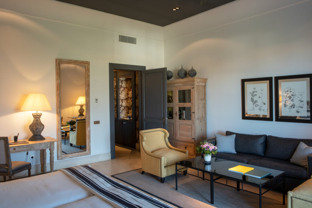 Accommodation living area at Finca Cortesin Hotel, Golf & Spa