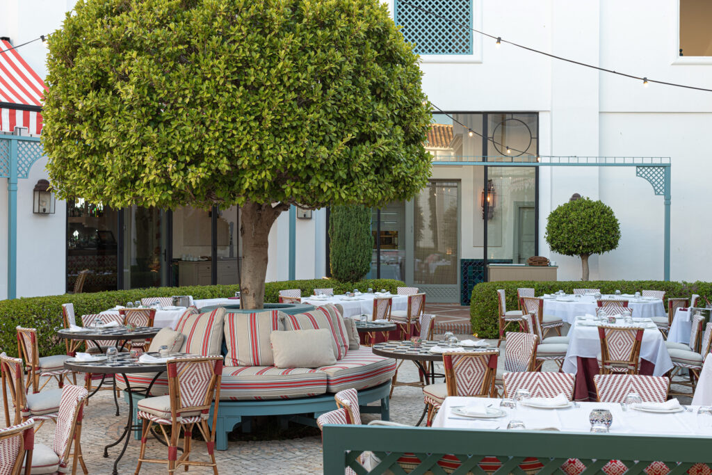 Outdoor dining at Finca Cortesin Hotel, Golf & Spa