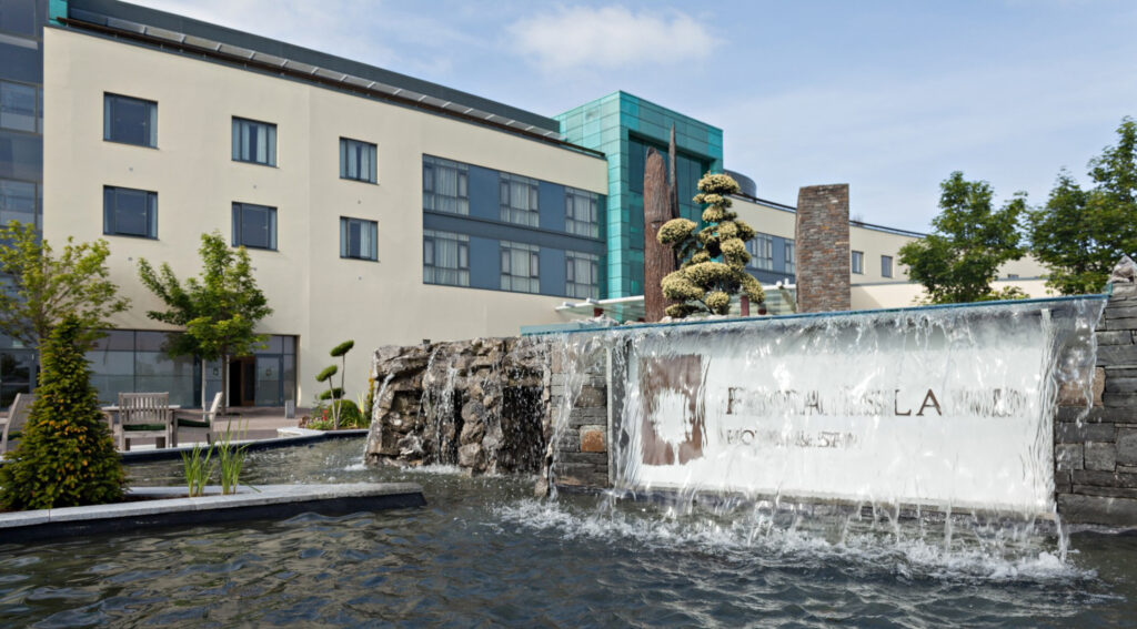 Fountain in front of entrance at Fota Island Resort