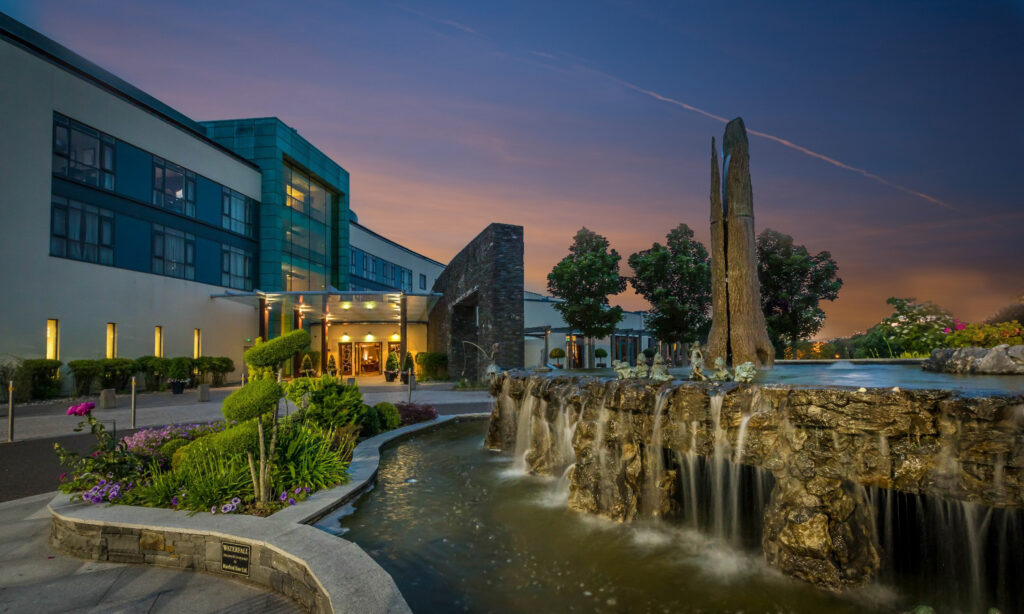 Exterior of Fota Island Resort in the evening