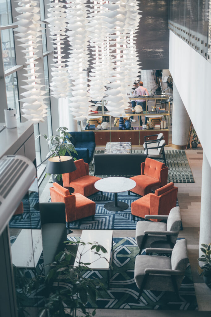 Indoor seating at Hilton Bournemouth