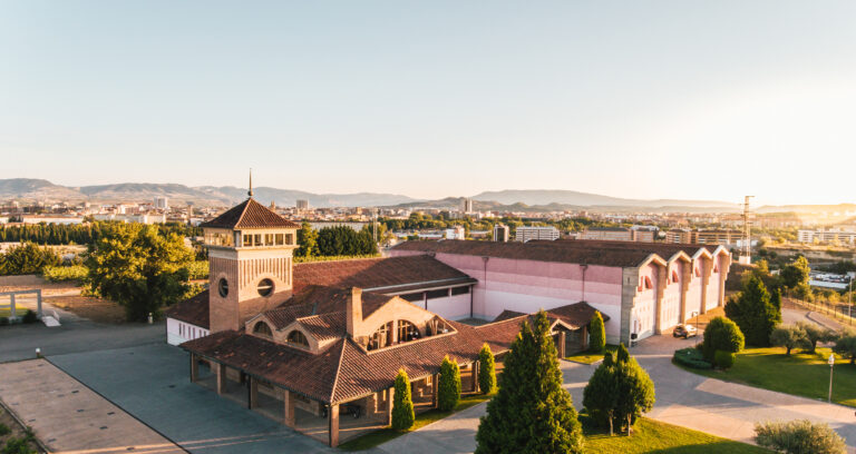 a winery building looking from an aerial view