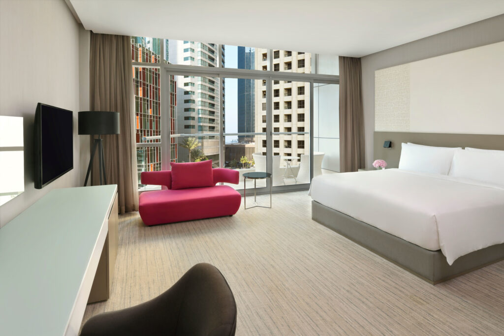 Double bed accommodation at Intercontinental Dubai Marina