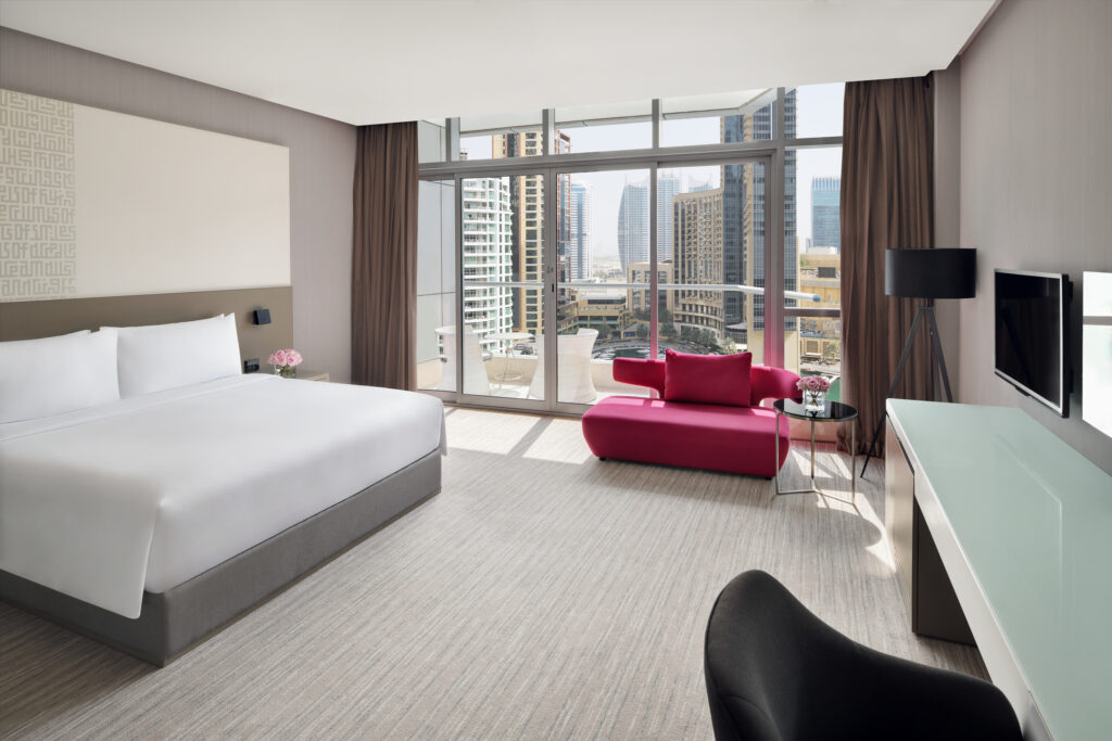 Double bed accommodation at Intercontinental Dubai Marina