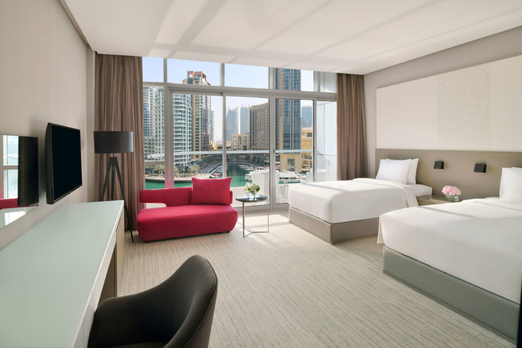 Twin bed accommodation at Intercontinental Dubai Marina