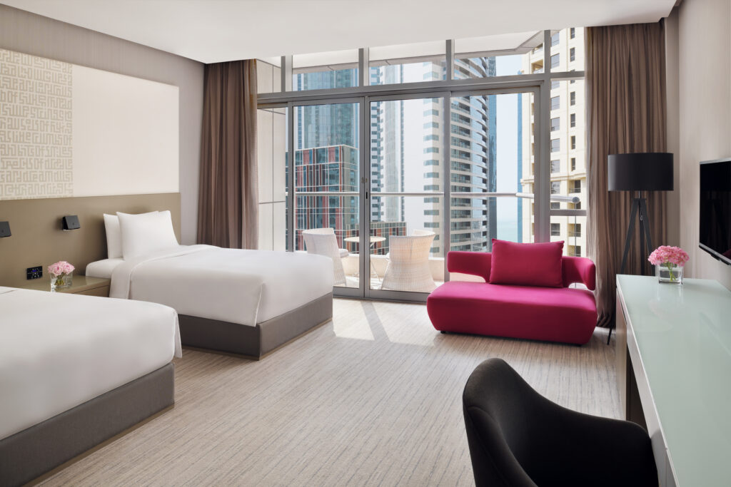 Twin bed accommodation at Intercontinental Dubai Marina