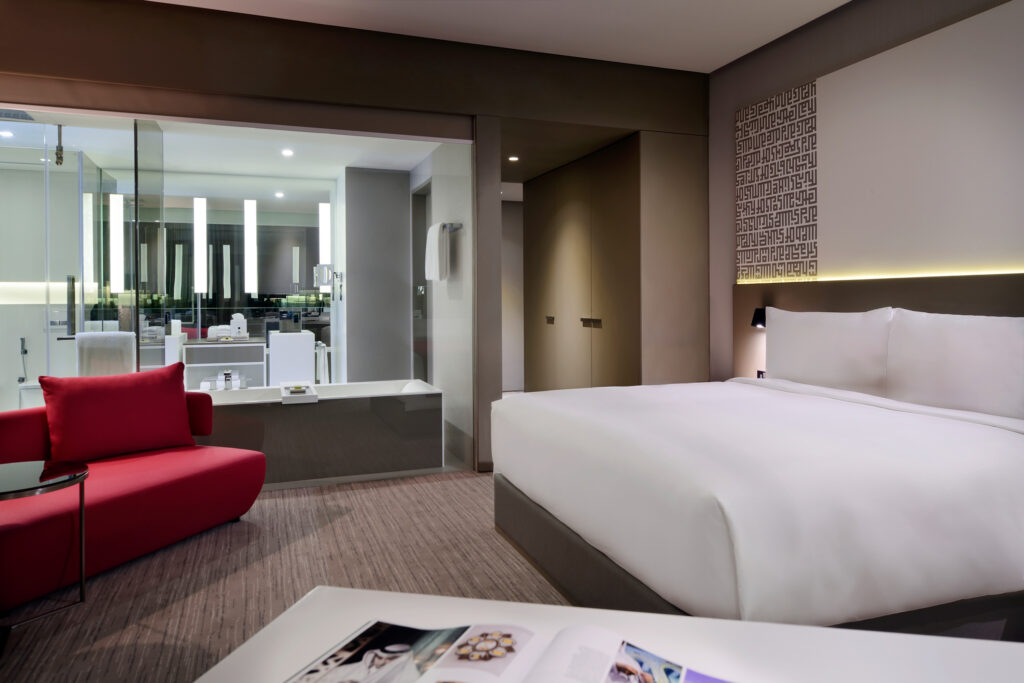 Double bed accommodation at Intercontinental Dubai Marina