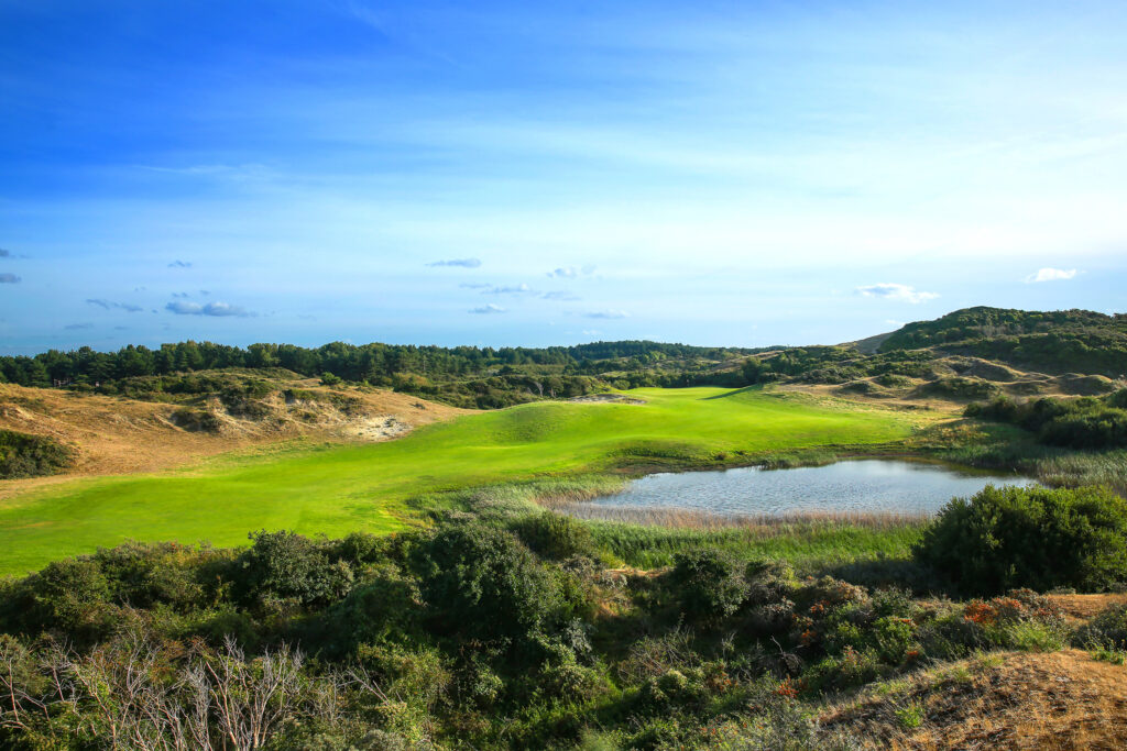 Pond on fairway at Belle Dune