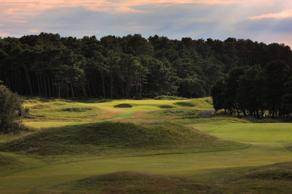 Fairway at Formby Golf Club with trees around