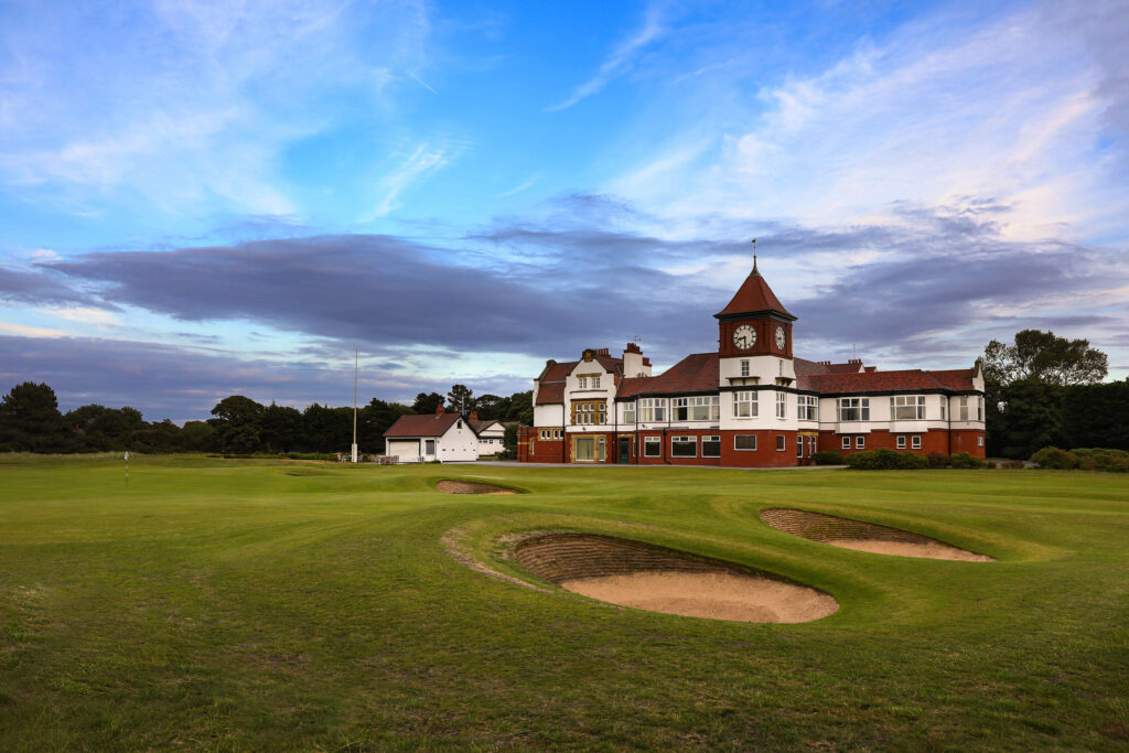 Building on Formby Golf Club with bunkers