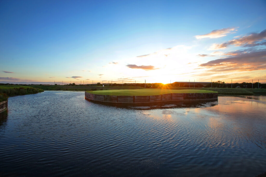 Lake on fairway at Formby Hall - Championship Old Course