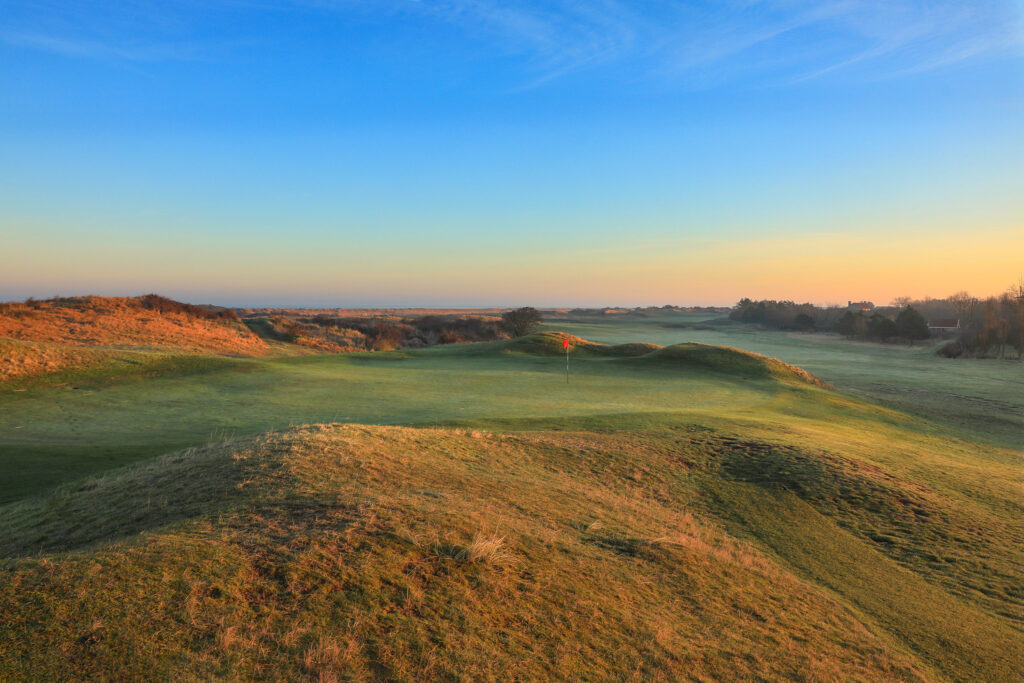 Hole with red flag at Hunstanton Golf Club