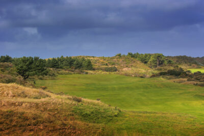 Fairway at Le Touquet - La Mer Course with mounds and shrubbery around