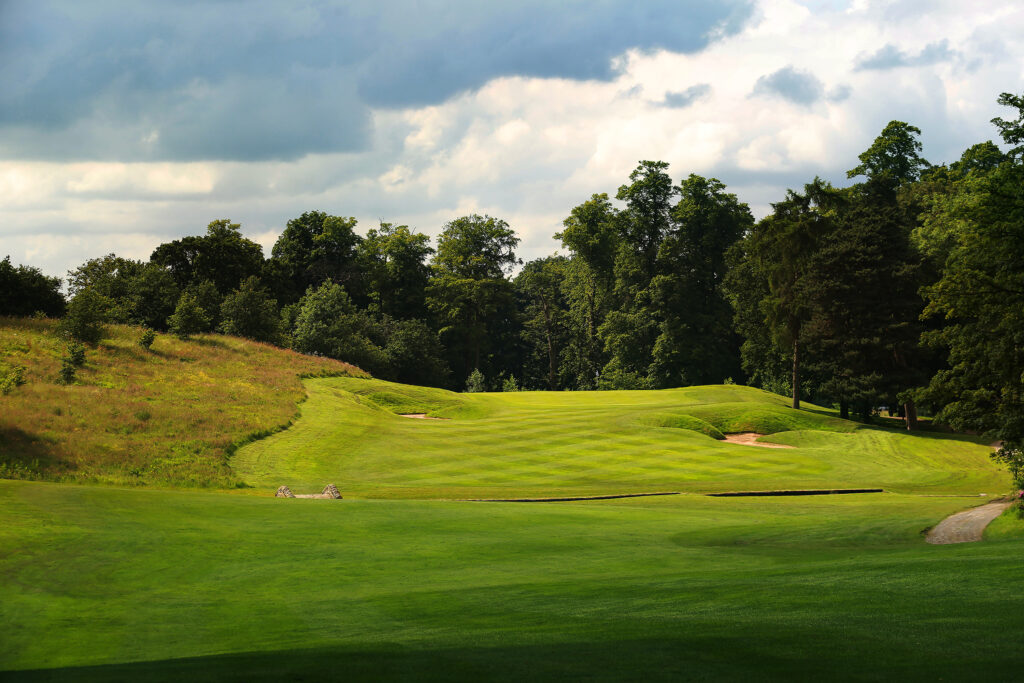 Fairway at Mottram Hall Golf Course with trees around