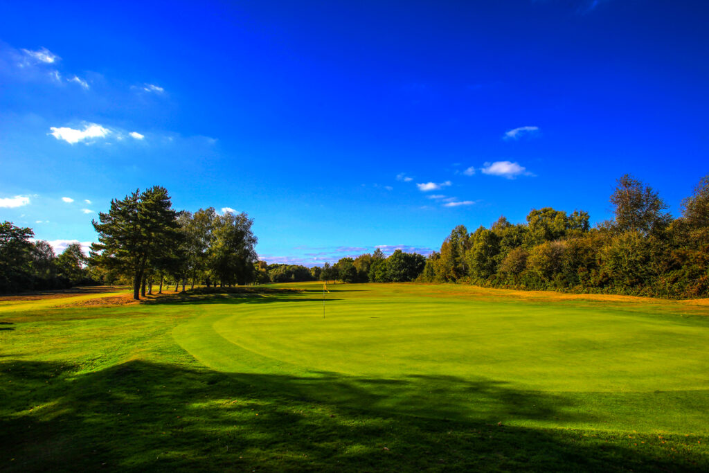 Hole with trees around at Piltdown Golf Club