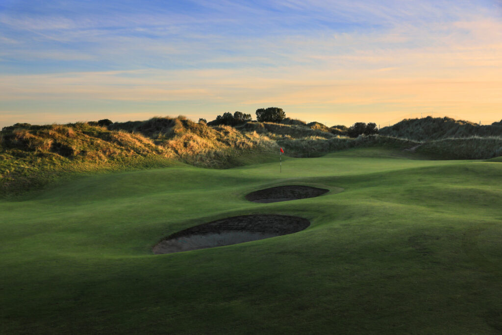 Hole with bunkers at Portmarnock Golf Club